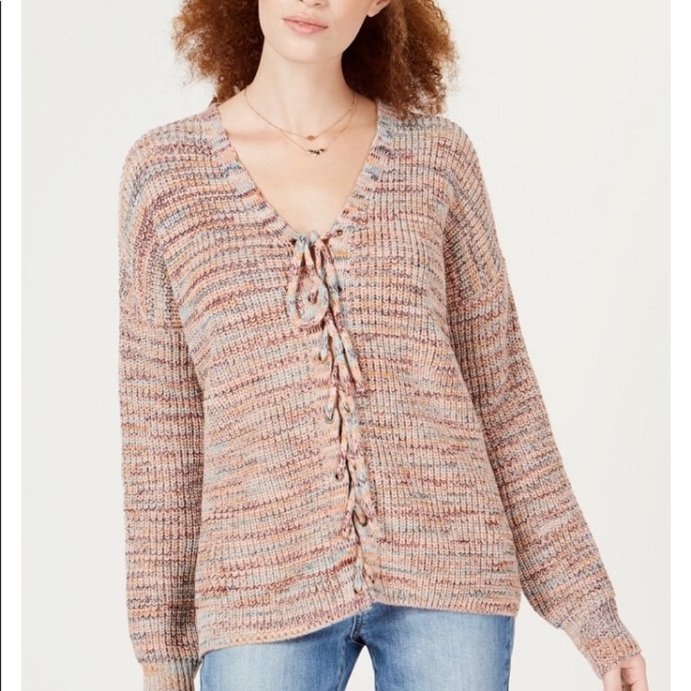 America rag front tie up sweater